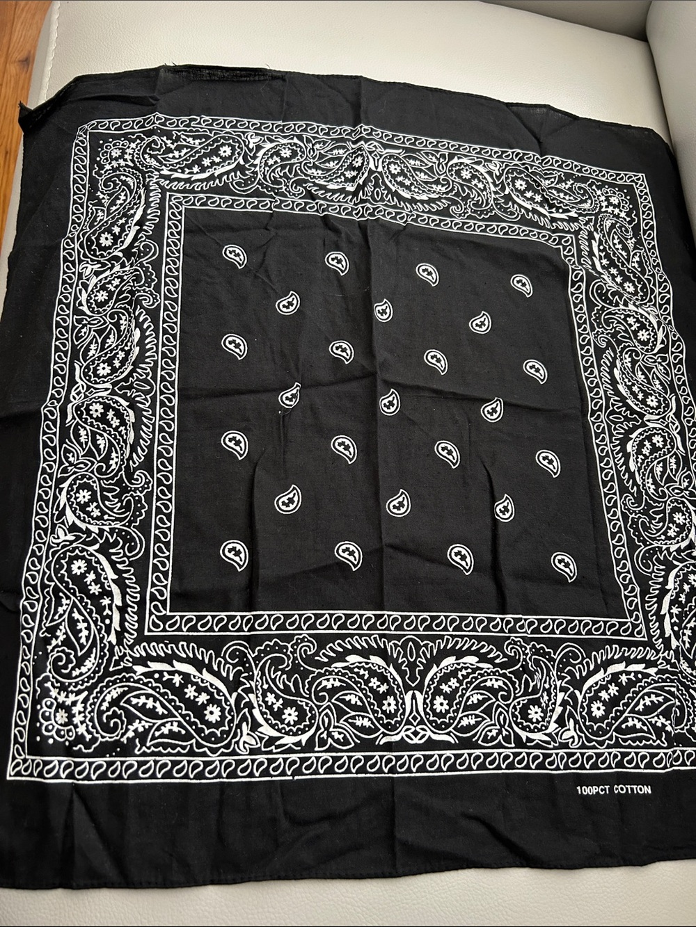 Classic Black & White Paisley Bandana